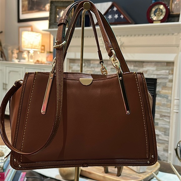 GORGEOUS Authentic Coach 1941 Dreamer 27 Satchel in Saddle, Light Gold. EUC - Picture 12 of 16